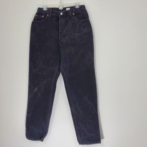 Levi's 550 Black Distressed Relaxed Fit Tapered Leg Denim Pants, Sz 14 M…